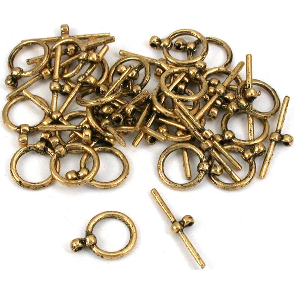 Bali Toggle Clasp Antique Gold Plated 13mm Approx 23 - £6.17 GBP