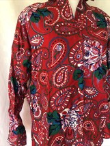  Brooks Colors Floral Paisley Shirt Medium Shirt Womens 90s Button - £9.58 GBP