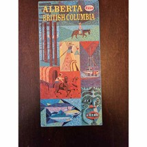 Alberta British Columbia Road Map Courtesy of Esso 1962 Edition - £10.06 GBP