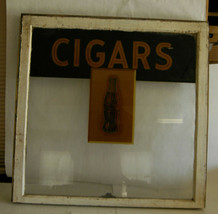 Antique Coca Cola Cigars Store Window 34x33 Rare Coke Bottle Man Cave Bar - £599.40 GBP