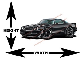 1981 Chevrolet Camaro T-Top Black Muscle Car Art Wall Decal - £33.03 GBP+