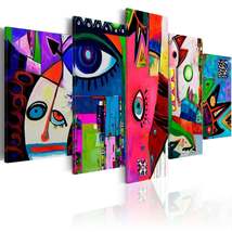 Tiptophomedecor Abstract Canvas Wall Art - Circus Of Everyday Life - Stretched &amp; - £70.78 GBP+
