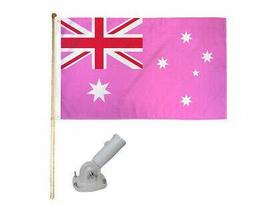 K&#39;s Novelties 5&#39; Wooden Flag Pole Kit W/Nylon White Bracket 3x5 Australia Pink P - £27.88 GBP