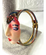 Unique Handmade Homemade Bracelet Woman's Face Art Project - $29.69
