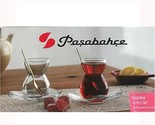 12 Pcs Tea Cup and Saucer Set Pasabahce Curved Glass Traditional Turkish - $38.57