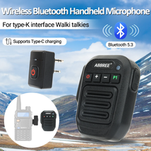 ABBREE Walkie Talkie Wireless Bluetooth Handheld Speaker Mic Shoulder Microphone - £47.62 GBP