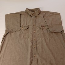 Carhartt S106 MSC Men's Brown Cotton Button-Down Shirt Pocket Short Sleeve Sz XL image 11