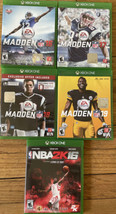 Lot Of Madden Nfl 16, 17, 18 &amp; 19 + NBA2K 16 Microsoft Xbox One (Excellent Cond) - $14.13