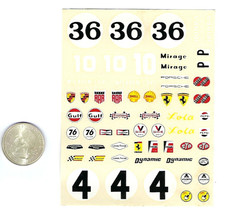 1 1969 1/24 Slot Car DYNAMIC Water Slide Decal Sheet Mirage McLaren Pors... - $12.99