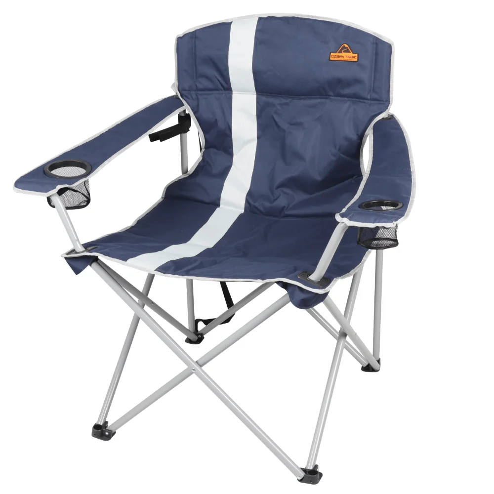 Ozark Trail Big and Tall Chair with Cup Holders, Blue for Outdoor camping chair  - £43.81 GBP