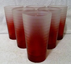 Set of 6 TGI Fridays Red Ombre Restaurant Commercial Drinking Glasses  - £59.35 GBP