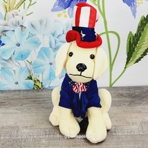 Raising Canes Puppy Dog Plush 10&quot; Stars and Stripes Uncle Sam Patriotic 2019 - £7.85 GBP