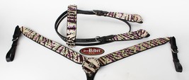 Horse Show Tack Bridle Western Leather Headstall Breast Collar Purple  8350 - £70.02 GBP+