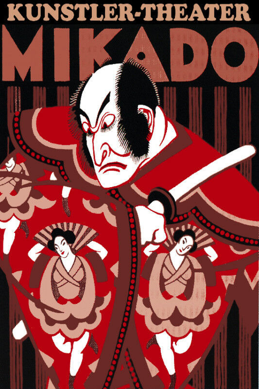 Vintage Decoration  Design Poster. Mikado Comic Opera.Asian Art Decor.71