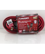 Husky 50 ft. 14 Gauge Medium Duty Indoor/Outdoor Extension Cord, Red/Black - £23.38 GBP