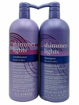 Clairol Shimmer Lights Shampoo &amp; Conditioner Blonde &amp; Silver 31.5oz DUO - £39.41 GBP