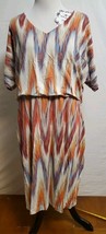 Chico’s Dress Ikat Multicolor Diamond Cameron Short Sleeve Size 2/ Medium - $312.36 MXN