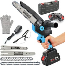 MAXMAN Mini Chainsaw Cordless 8 Inch and 6 Inch interchangeable One-Hand - £113.50 GBP