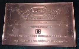 Vintage Sohio Standard Oil Co. Metal Plaque D J Chevrolet - £67.25 GBP