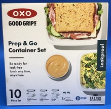 OXO Good Grips Meal Prep &amp; Go Leakproof Containers 10pc Lunch Starter Set Clear - £31.38 GBP