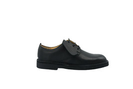 [10718] Clarks Desertland Jnr Boys Kids Black Leather Dress Shoes Wide - $74.95