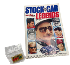 Vintage Stock Car Auto World Legends Earnhardt Cover &amp; Kurt Busch Pin Ph... - $298.23 MXN