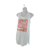 Coca Cola Theme Floral  Tank Dress Womens Sz M  Lightweight Coverup Whit... - $9.49