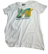 MTV T Shirt White Short Sleeve Y2K  100% Cotton XL New NWT - $12.84