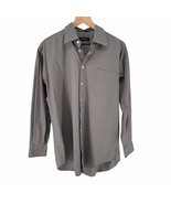 Nautica men&#39;s dark grey long sleeve button up shirt 32/33 15.5 neck MSRP 70 - £18.21 GBP