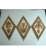 Vintage Homco Grecian style diamond shape wall plaques set of three  - $26.68