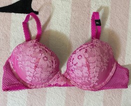 Victoria&#39;s Secret Dream Angels Neon Lotus Cross Dye Lace Mesh Push Up Br... - $59.99