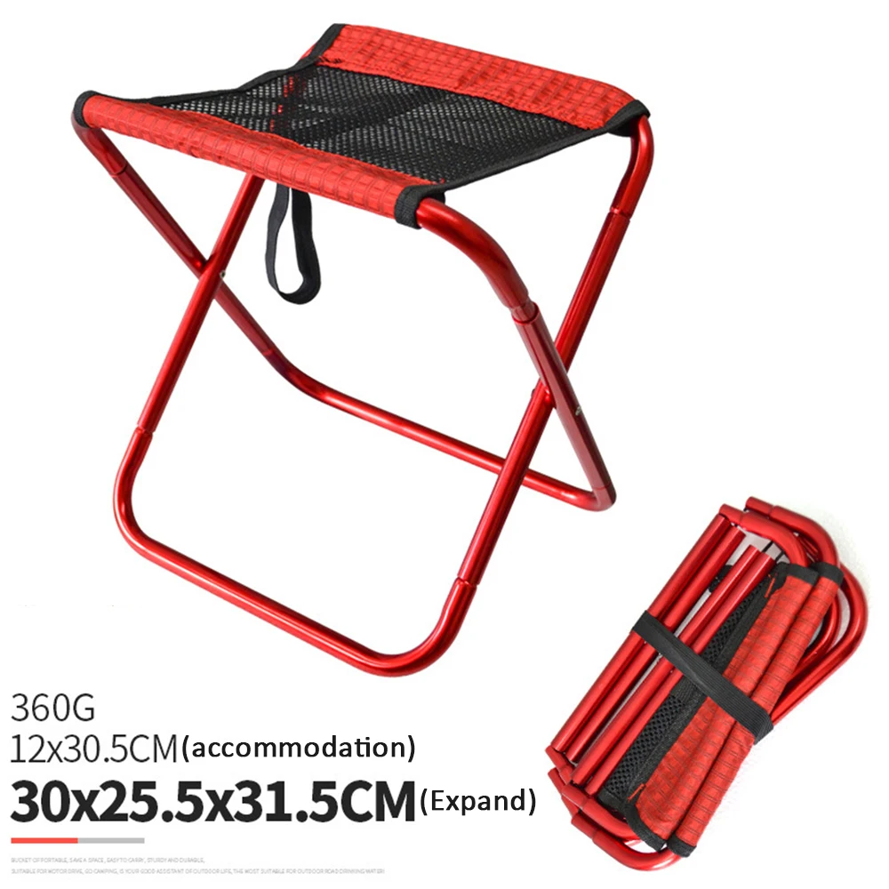 Outdoor Folding Stool Stainless Steel Portable Folding Picnic Camping Stool MIni - £25.06 GBP+