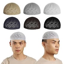 Weiße Eid Soofi Strick-Kufi-Mütze für Herren, muslimischer Designer,... - £21.92 GBP