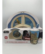 Star Wars 5pc Bamboo Dinnerware Set Plate/Bowl/Cup/Fork/Spoon R2D2 CP30 ... - £11.34 GBP