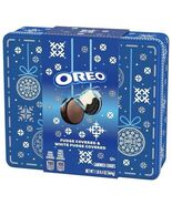 OREO Fudge &amp; White Fudge Covered Holiday Cookies in Gift Tin 1 Lb 0.4 oz... - $21.77