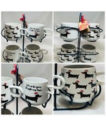 Coco + Lola Holiday Dachshund 4-Ceramic Stackable Mugs Cup Christmas w/ ... - £39.65 GBP
