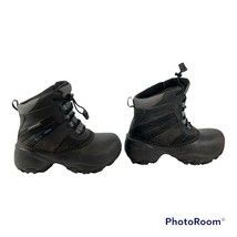 Columbia Size 12 Youth Waterproof Snow Boots Black Lace Up Lined Heavy Duty - $24.49