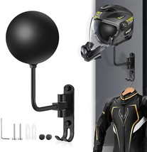 Motorcycle Helmet Rack Wall Mount 180 Degree Rotation Metal Bike Helmet ... - $37.99