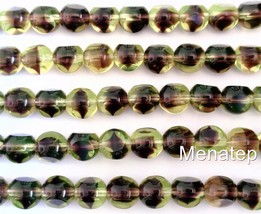 25 8 mm German Style Triangle Beads: Olivine - Amethyst - £3.38 GBP