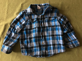 *5T Boys blue Plaid Long Sleeve Button Up by Healthtex - $2.99