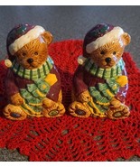 Holiday ~ Bears Holding Christmas Trees ~ Ceramic ~ Salt &amp; Pepper Shaker... - €30,15 EUR