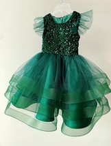 Sweet little girl dress. Emerald color. So beautiful ! - £47.10 GBP+