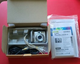 Canon PowerShot A570 IS Digital Camera Manual NO SD Card Battery Tested Working - £73.56 GBP
