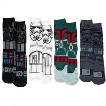 Star Wars Character Print 4-Pack Crew Socks in Gift Box Multi-Color - £18.00 GBP