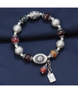 Colorful Crystal Beaded With Sterling Silver Be Rich Charm Bracelet,Gift... - £51.90 GBP