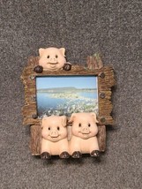 Vintage 3 LITTLE PIGGIES PICTURE FRAME Wood Look Frame - $5.70