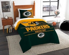 Green Bay Packers Northwest Company NFL Football Twin Comforter Sham Pillow Set - £49.35 GBP
