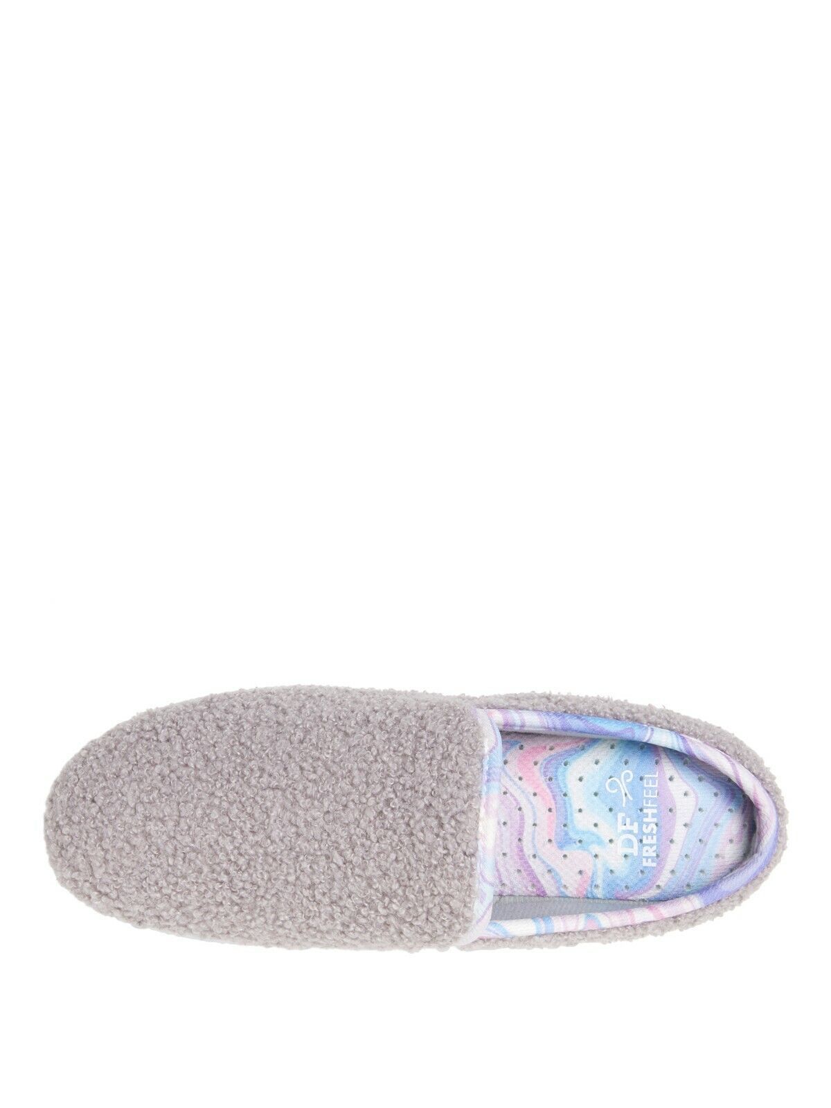 Dearfoams Women Slip On Slippers Gray gel memory foam inside outside Sz 11/12