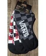 Vans ~ Mens 3-Pair No Show Socks Cotton Blend Checkered ~ Size 9.5-13 - £16.44 GBP