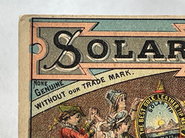 1800&#39;s Antique Victorian Trade Card Solar Tip Shoes John Mundell &amp; Co Phila PA - £23.42 GBP